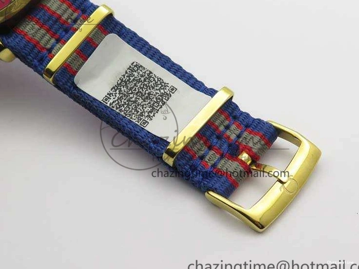 0417 Modern Seamaster 300M 007 YG URF 1:1 Best Edition White Dial Ceramic Bezel On Nylon Strap A 8115